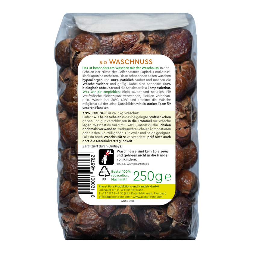 Rückseite von Planet Pure Bio Waschnuss