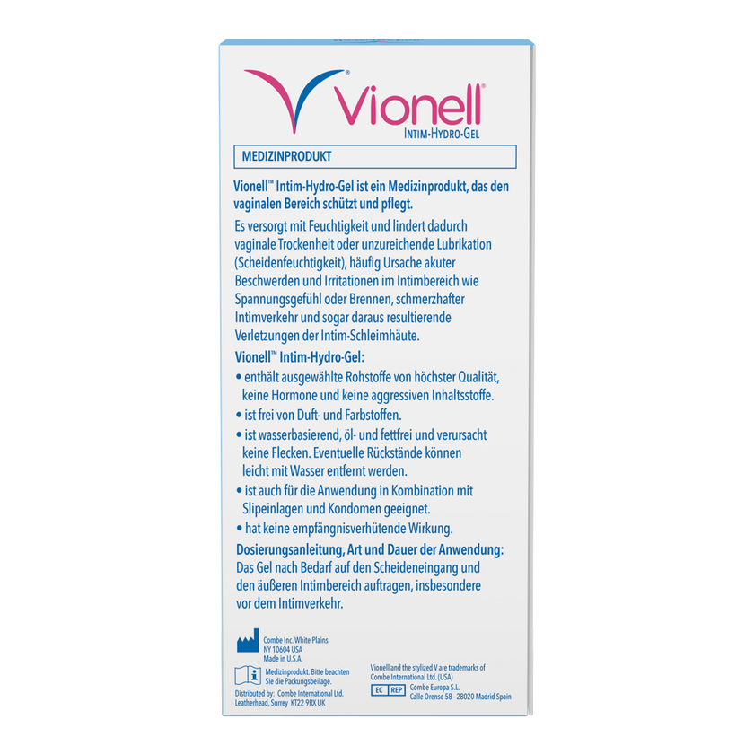 Rückseite von Vionell Intim Hydro-Gel