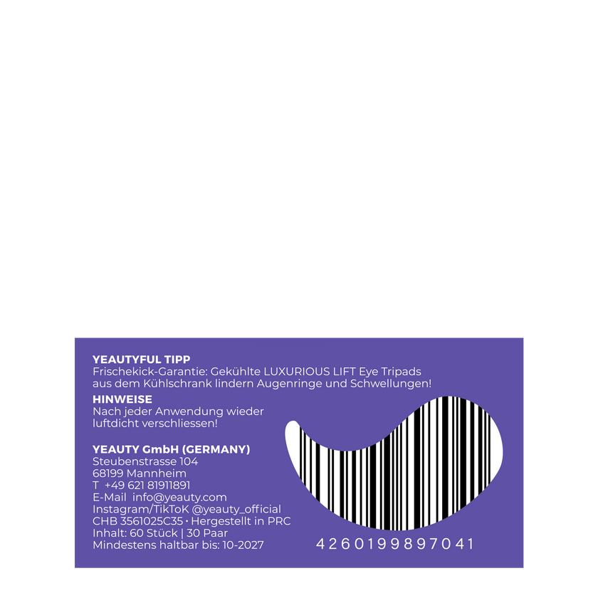 Rückseite von YEAUTY Luxurious Lift Eye Tripad Mask