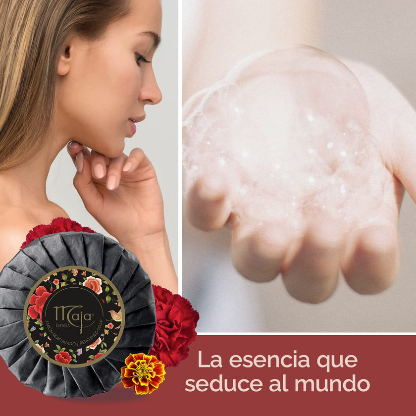 Maja Seife Classic Dekor Schaum und Hautpflege