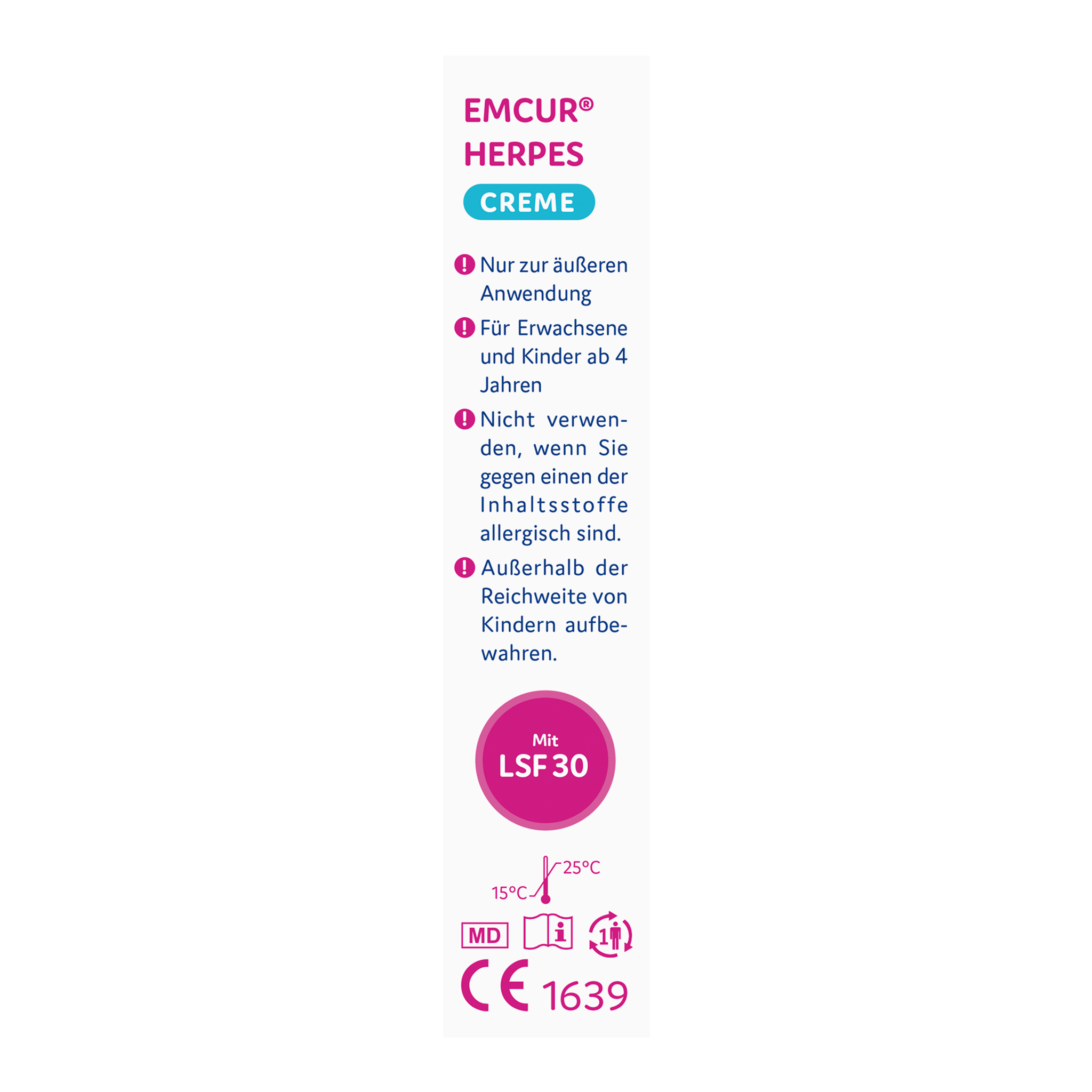Rechte Seitenansicht von EMCUR® Herpes Creme