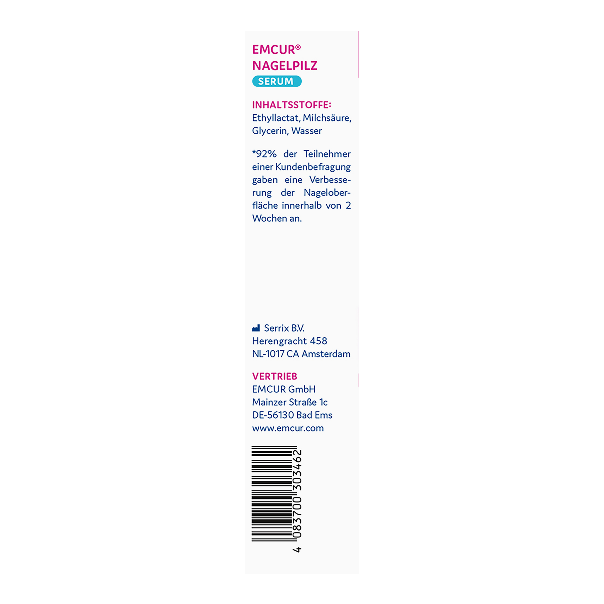 Rechte Seitenansicht von  EMCUR® Nagelpilz-Serum