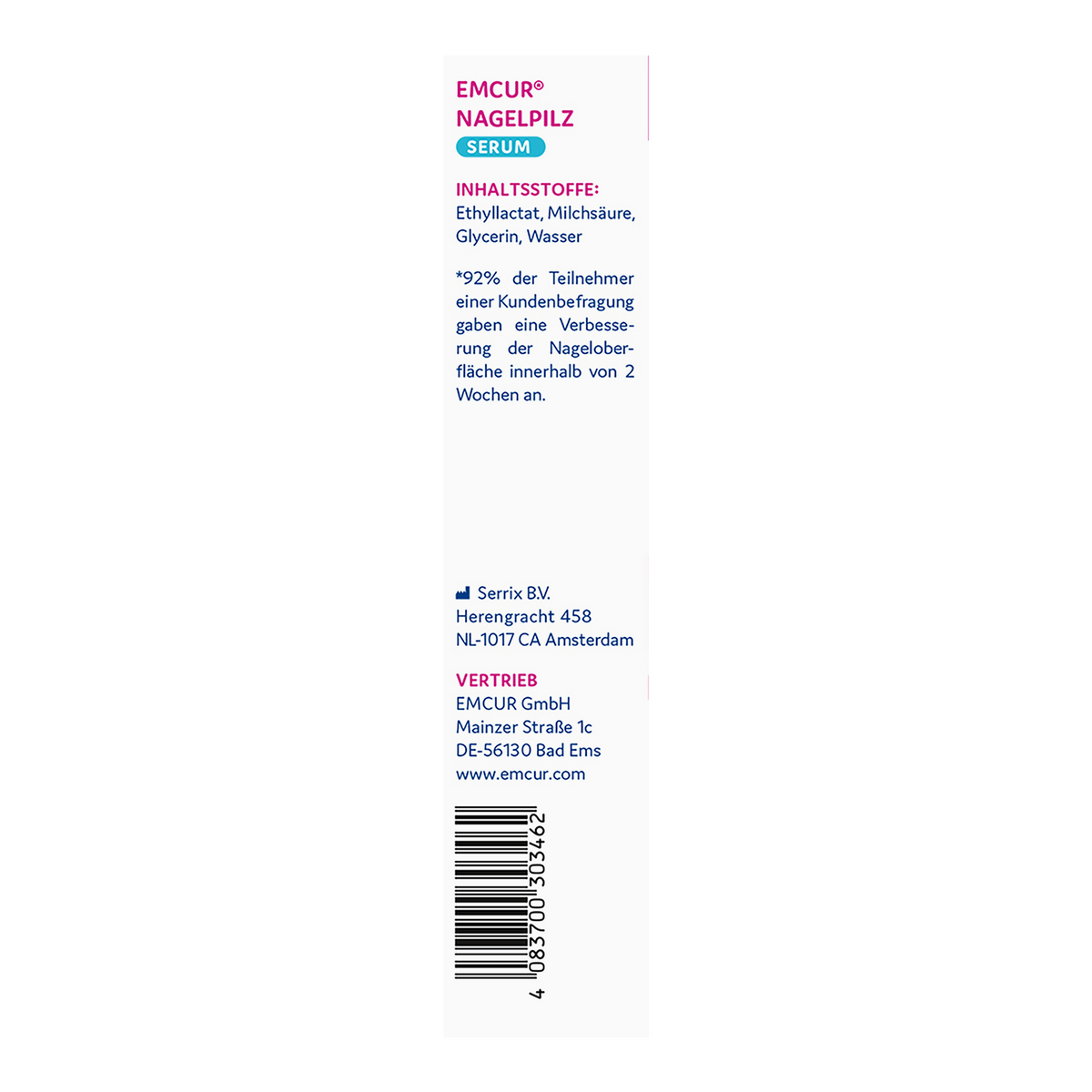 Rechte Seitenansicht von  EMCUR® Nagelpilz-Serum