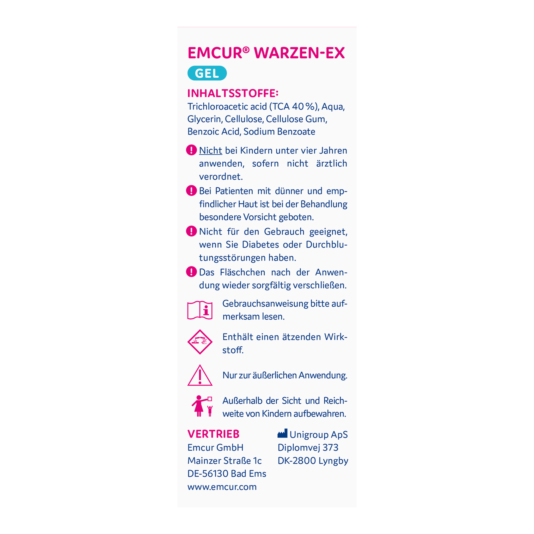Rechte Seitenansicht von EMCUR® Warzen-Ex Gel