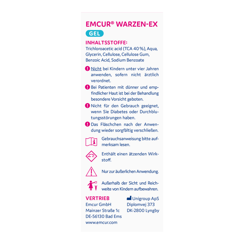 Rechte Seitenansicht von EMCUR® Warzen-Ex Gel