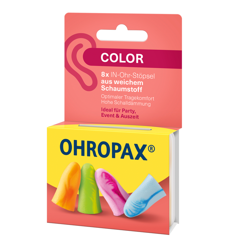 Rechte Seitenansicht von OHROPAX Color Ohrstöpsel – 8 Stück