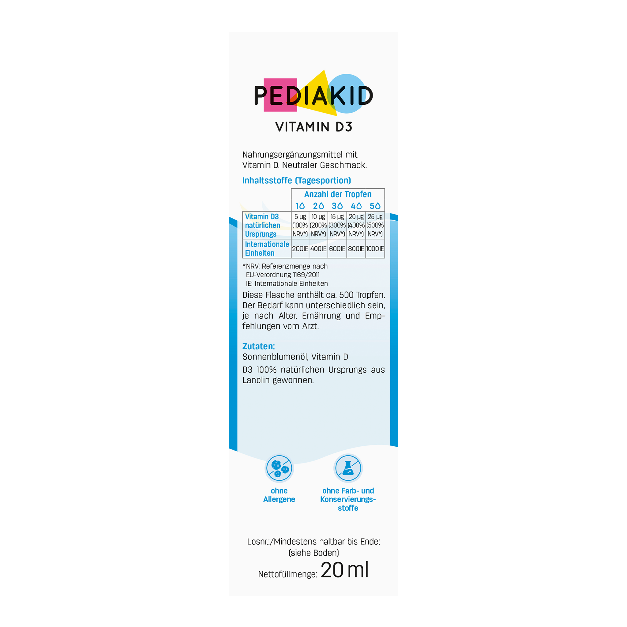 Rechte Seitenansicht von PEDIAKID® Vitamin D3