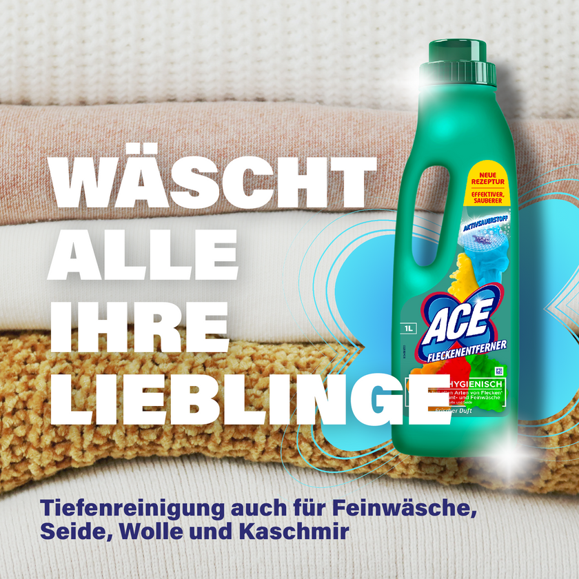 ACE Fleckenentferner und Farbschutz wäscht alles