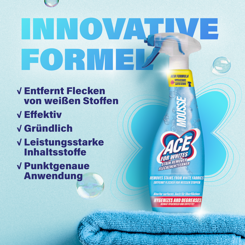 ACE For Whites Fleckenentferner Mousse - Innovative Formel