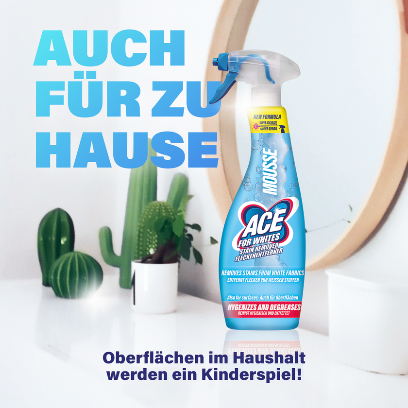 ACE For Whites Fleckenentferner Mousse - Auch für Zuhause