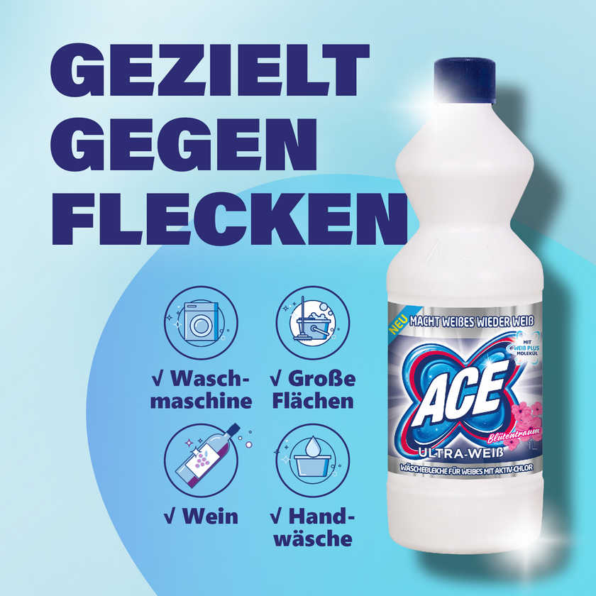 ACE Ultra Weiß - Gezielt gegen Flecken
