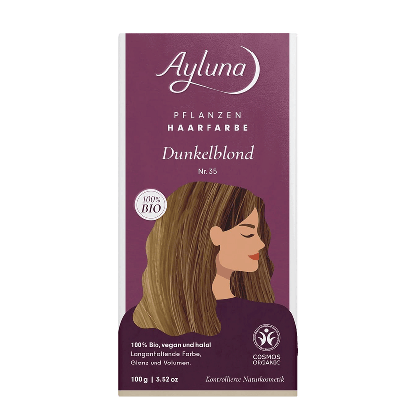 Vorderseite von Ayluna Pflanzenhaarfarbe 35 Dunkelblond