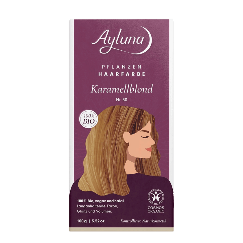 Vorderseite von Ayluna Pflanzenhaarfarbe 30 karamelblond