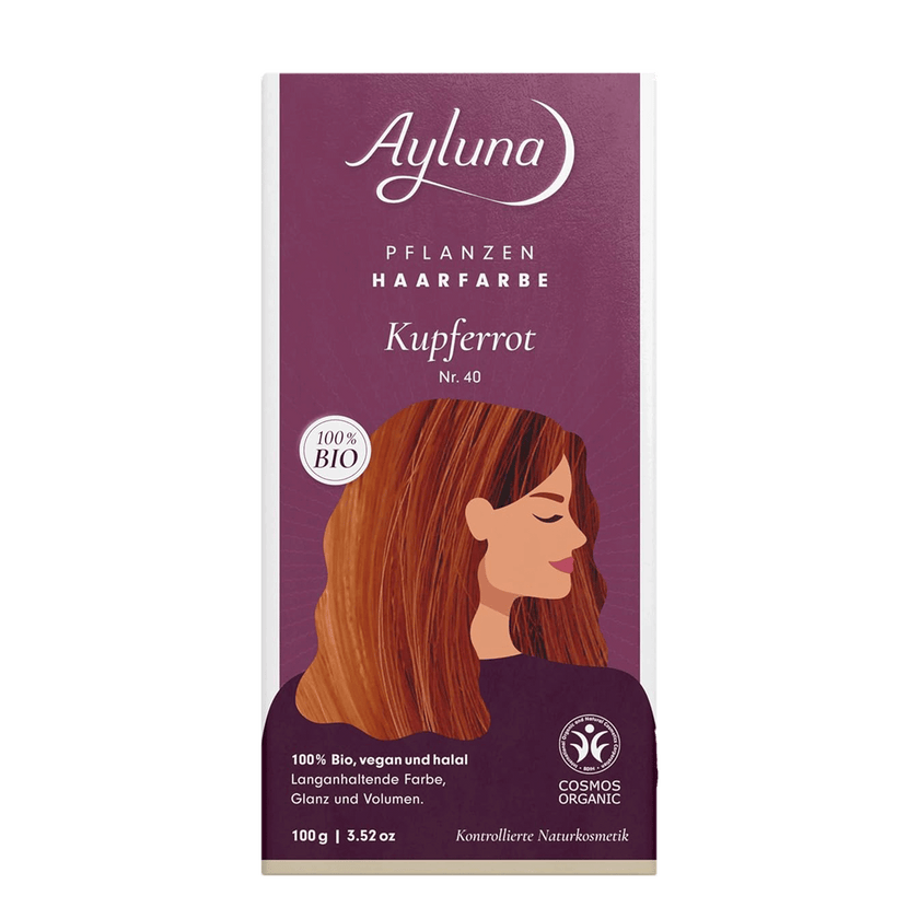 Vorderseite von Ayluna Pflanzenhaarfarbe 40 Kupferrot