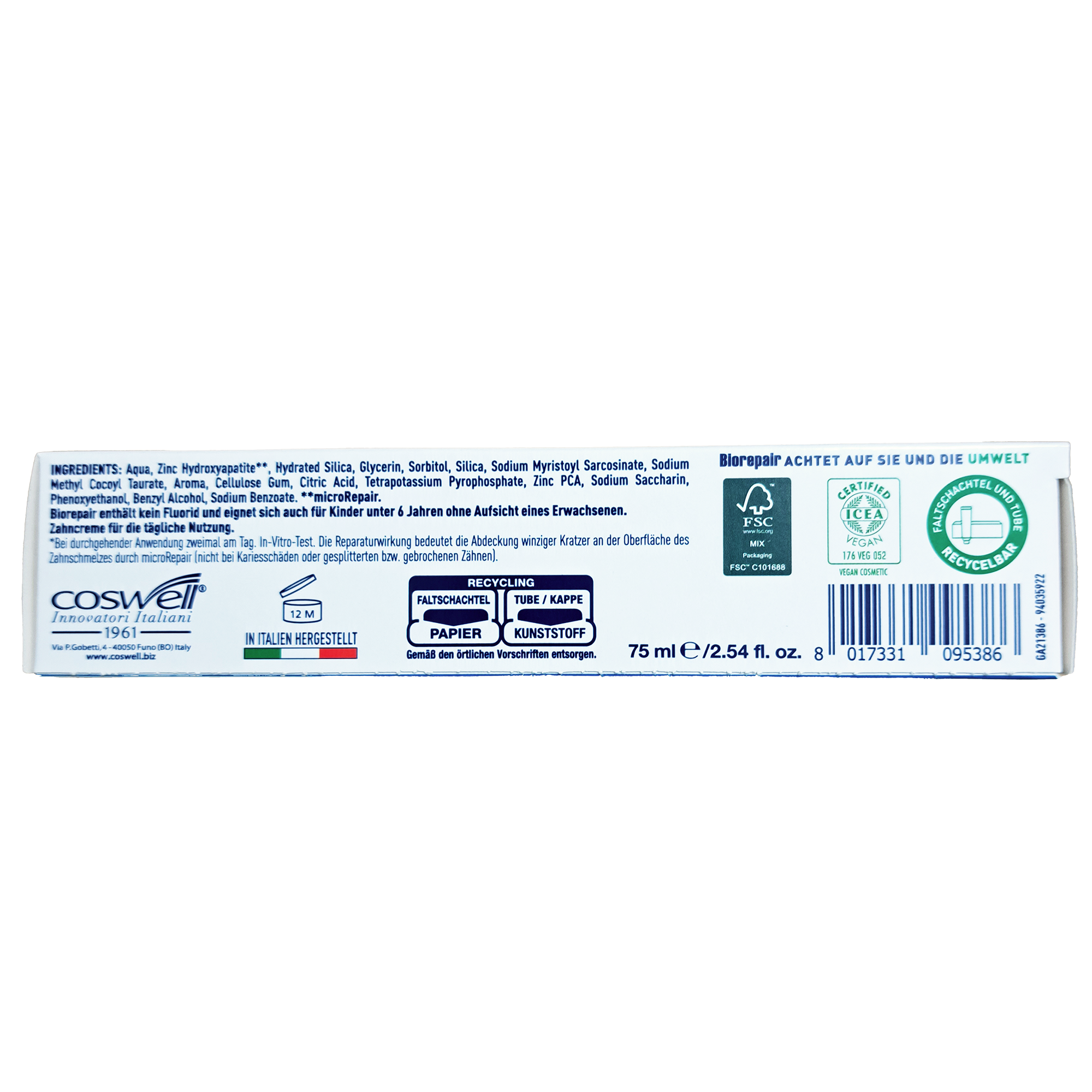 Biorepair Karies-Prophylaxe und Zahnschmelzschutz – 75ml