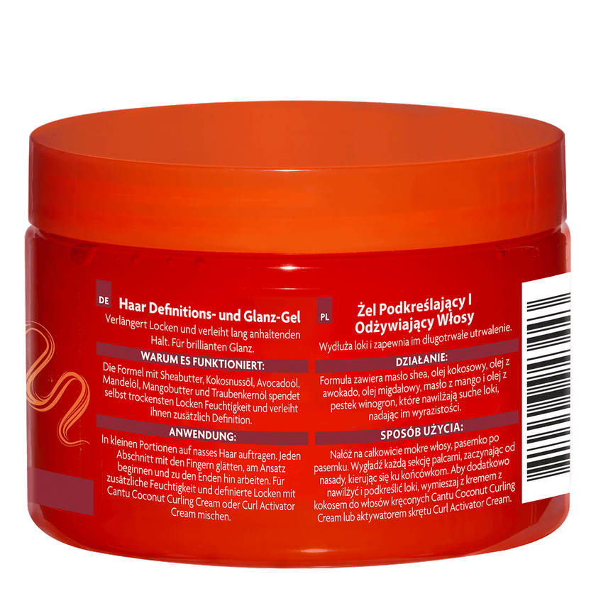 Rückseite von Cantu Define & Shine Custard 340 g