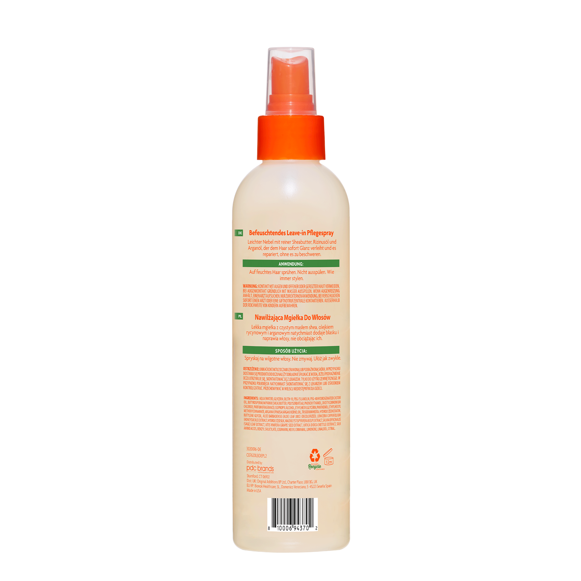 Rückseite von Cantu Hydrating Leave-In Conditioning Spray