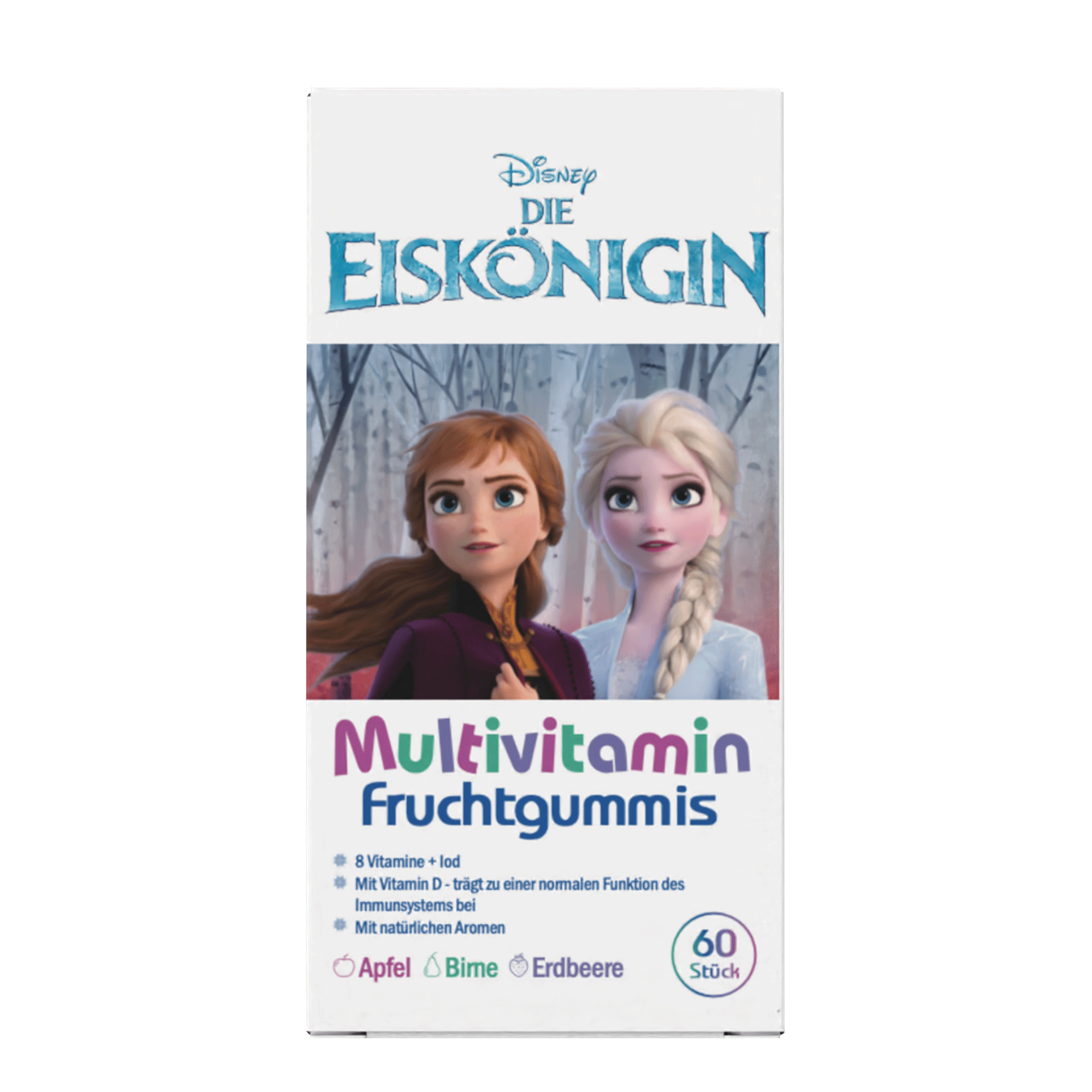 Vorderseite von Disney Multivitamin-Fruchtgummis Die Eiskönigin