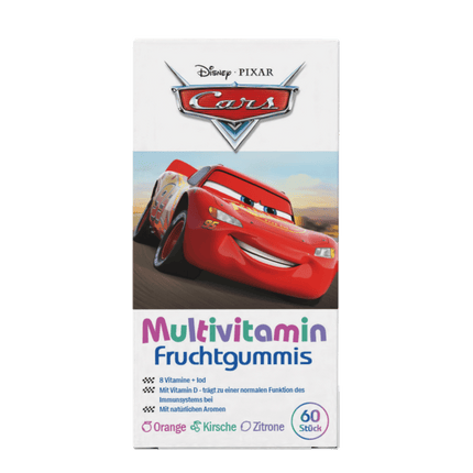 Vorderseite von Disney Multivitamin-Fruchtgummis Cars
