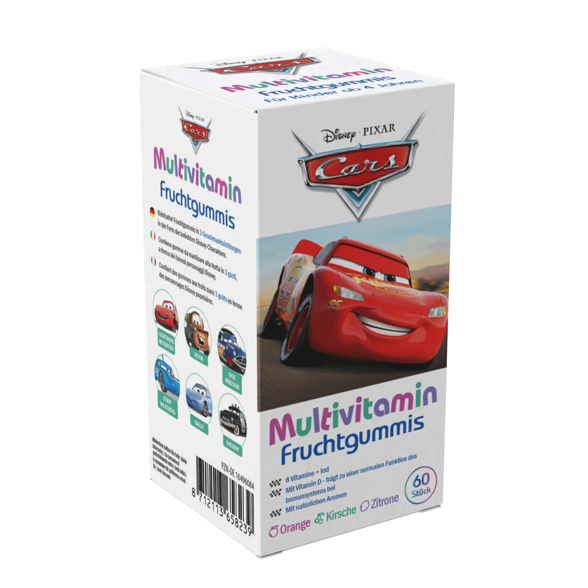 Seitenansicht von Disney Multivitamin-Fruchtgummis Cars