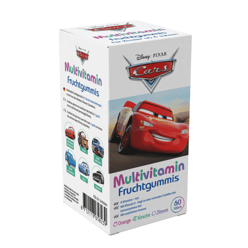 Seitenansicht von Disney Multivitamin-Fruchtgummis Cars