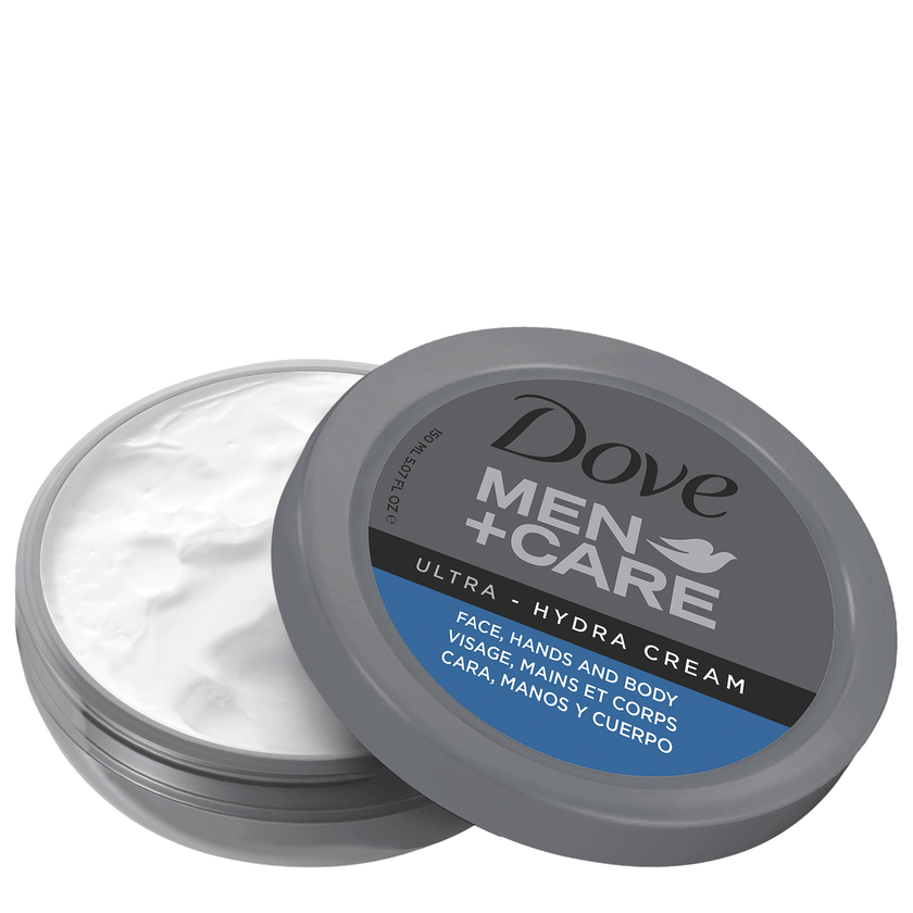 Geöffneter Tiegel von Dove Men+Care Ultra - Hydra Cream