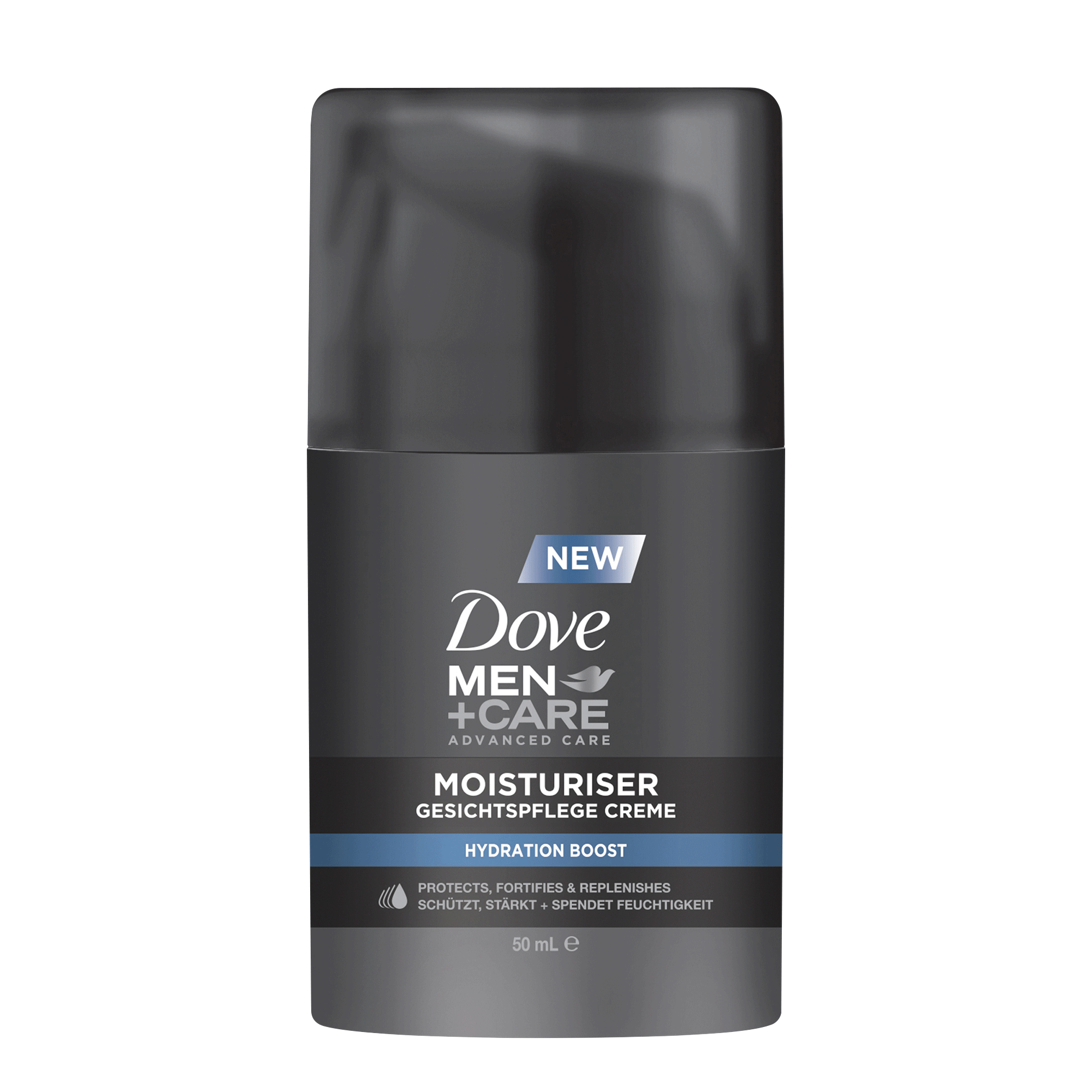 Vorderseite von Dove Men+Care Moisturiser Hydration Boost