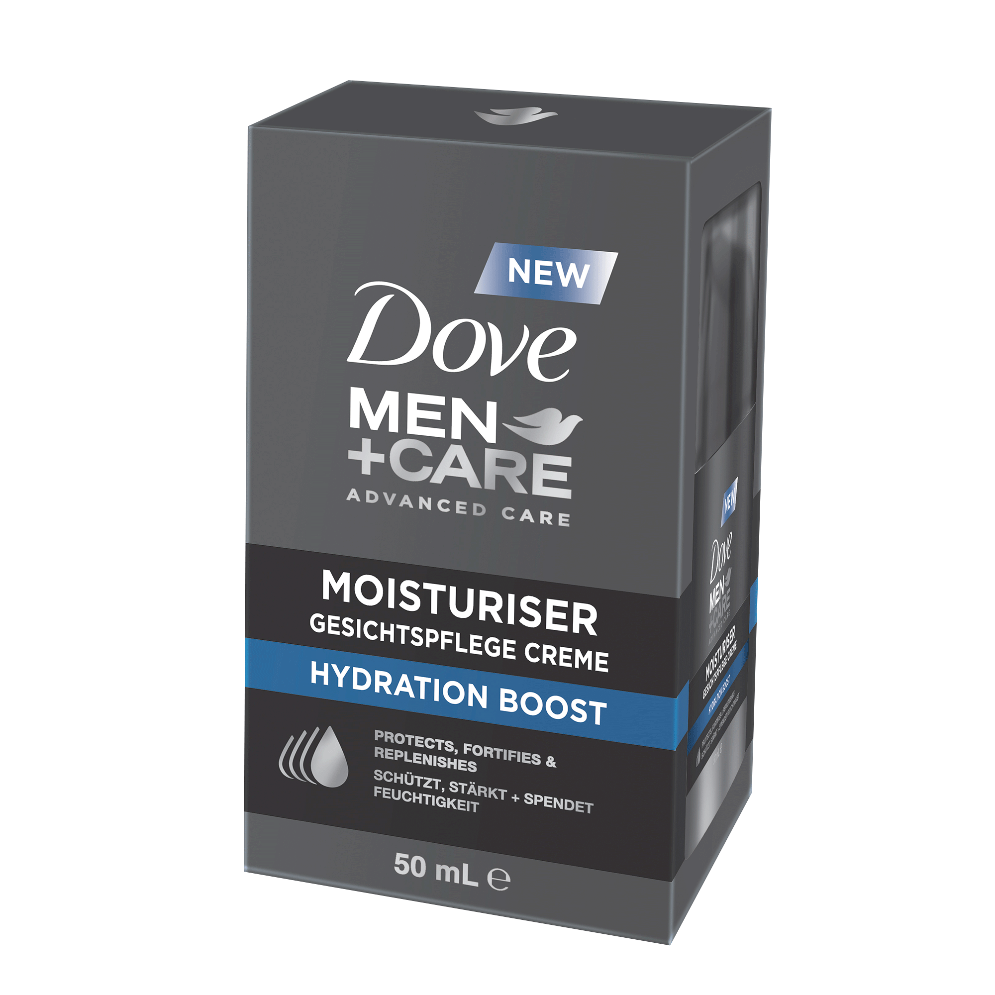 Seitenansicht von Dove Men+Care Moisturiser Hydration Boost