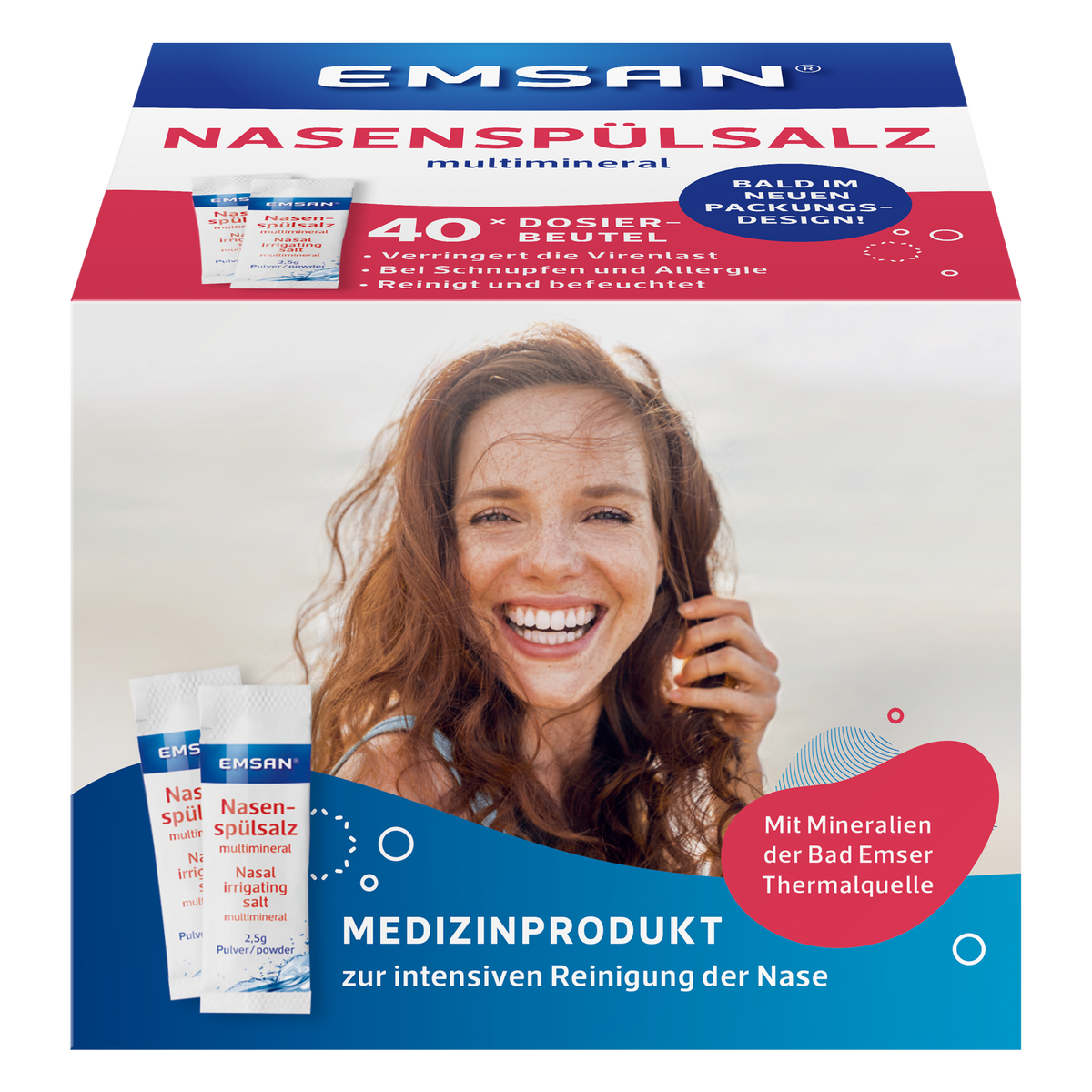 EMSAN® Nasenspülsalz multimineral - 40 Stück Beutel