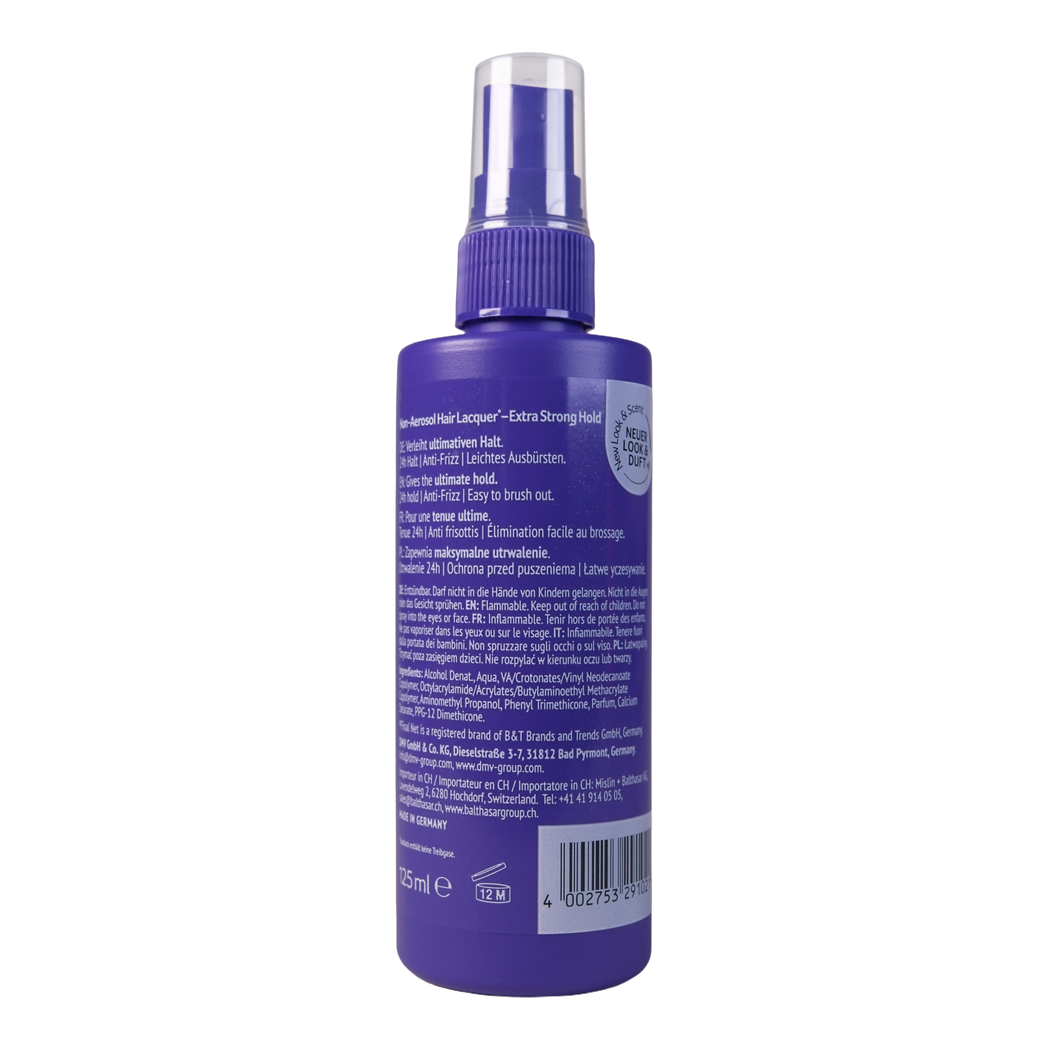 Rückseite von Net Hair Lacquer extra strong hold