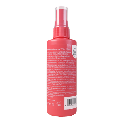 Rückseite von Final Net Hairspray ultra volume pump