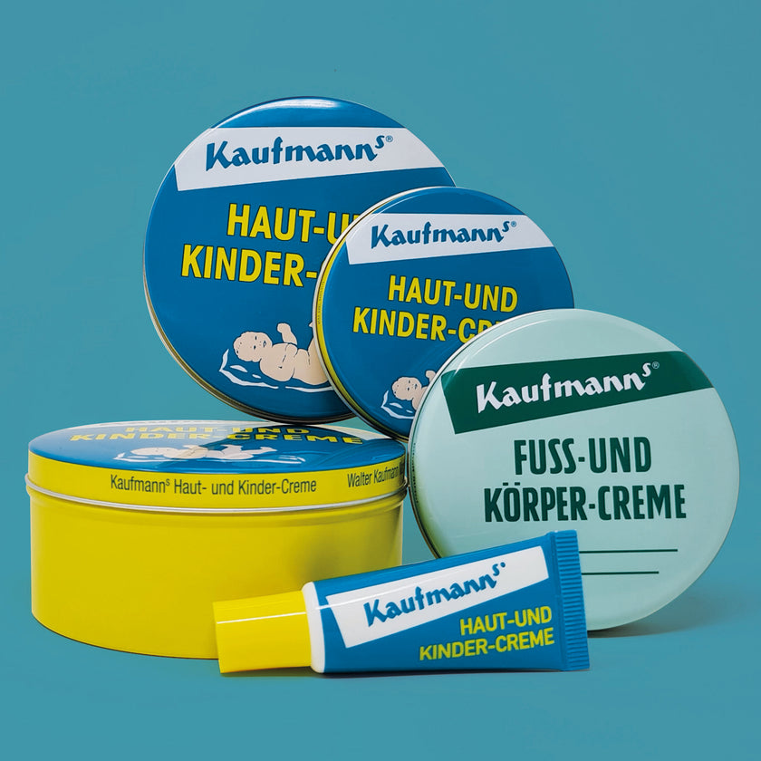 Kaufmanns Fuss- und Körper-Creme, macht ihre Füße glatt und geschmeidig. Zudem schützt Sie die Haut vor Austrocknung und bildet einen angenehmen Schutzfilm, 1x 50 ml