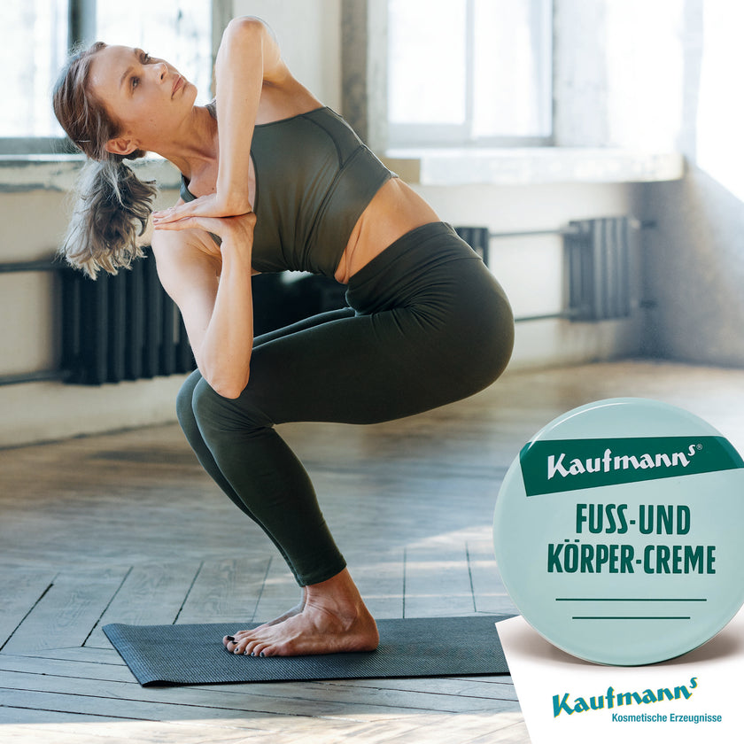 Kaufmanns Fuss- und Körper-Creme, macht ihre Füße glatt und geschmeidig. Zudem schützt Sie die Haut vor Austrocknung und bildet einen angenehmen Schutzfilm, 1x 50 ml