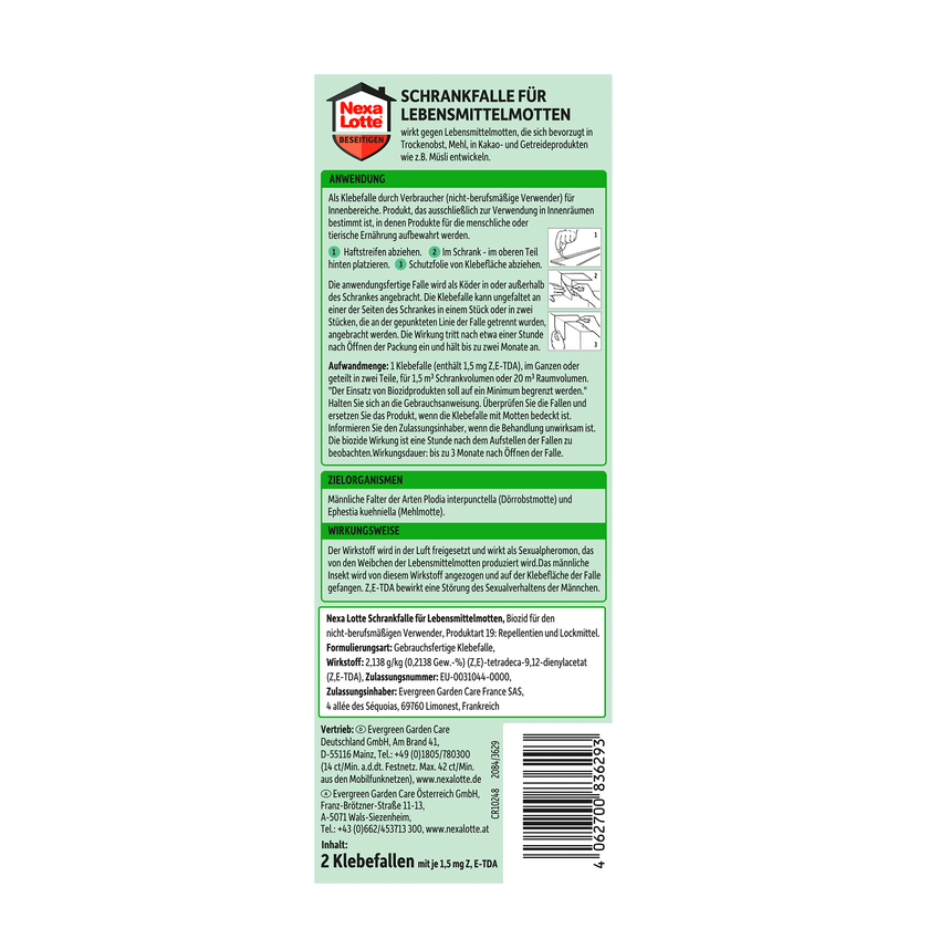 Rückseite von Nexa Lotte Schrankfalle für Lebensmittel