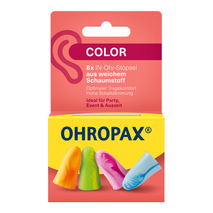 Vorderseite von OHROPAX Color Ohrstöpsel 8 Stück