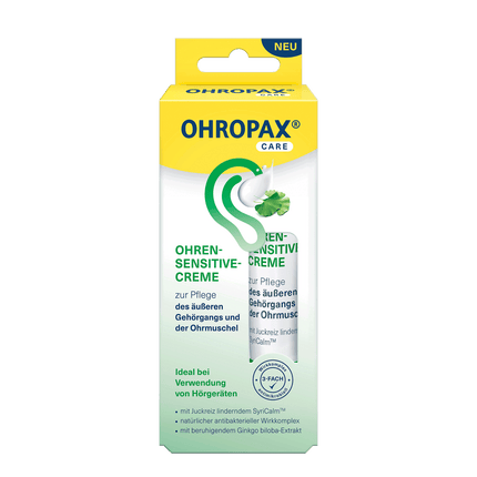 Vorderseite der Verpackung von OHROPAX Ohren-Sensitive-Creme