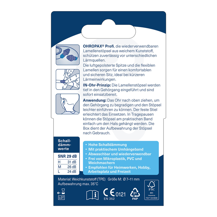OHROPAX Profi Ohrstöpsel - 1 Paar