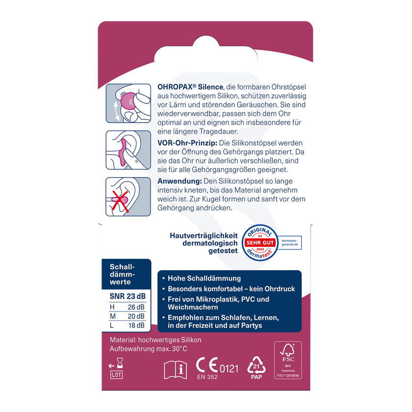 OHROPAX Silence Ohrstöpsel - 6 Stück