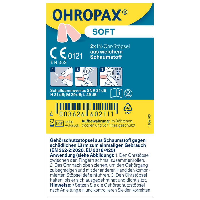 OHROPAX Soft Ohrstöpsel - 2 Stück