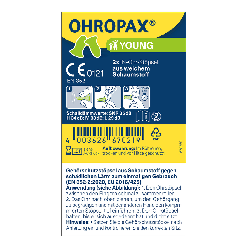 OHROPAX Young Ohrstöpsel - 2 Stück