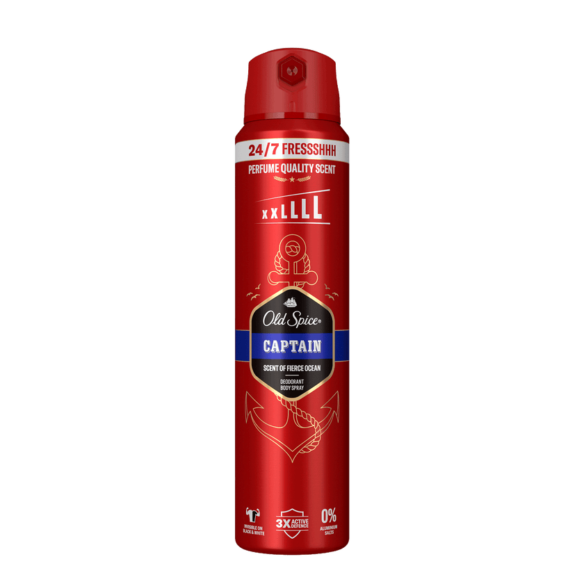 Vorderseite von Old Spice Aerosol Bodyspray Captain XL