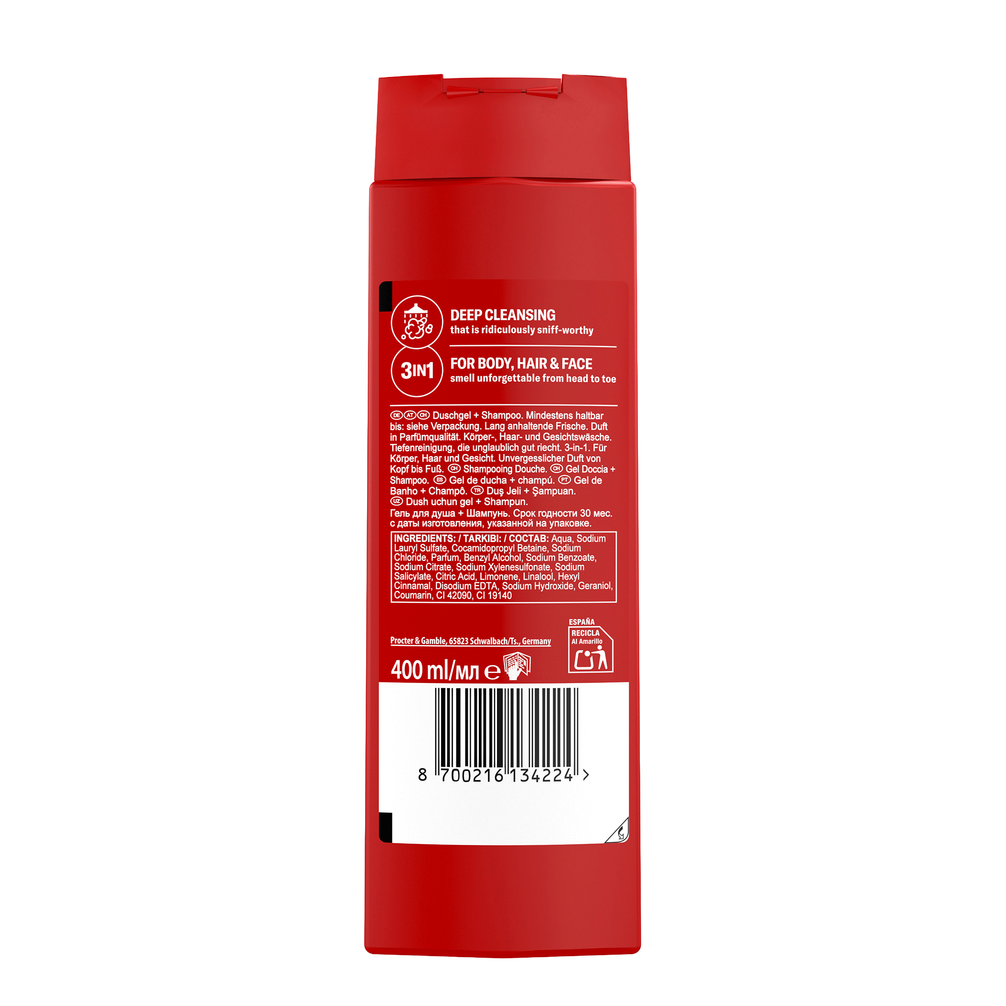Rückseite von Old Spice Shower Gel Nightpanther