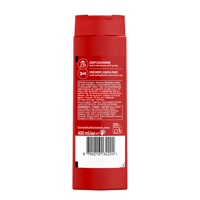 Rückseite von Old Spice Shower Gel Nightpanther