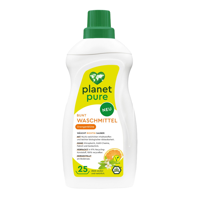 Planet Pure Bunt Waschmittel Orangenblüte - 1 Liter
