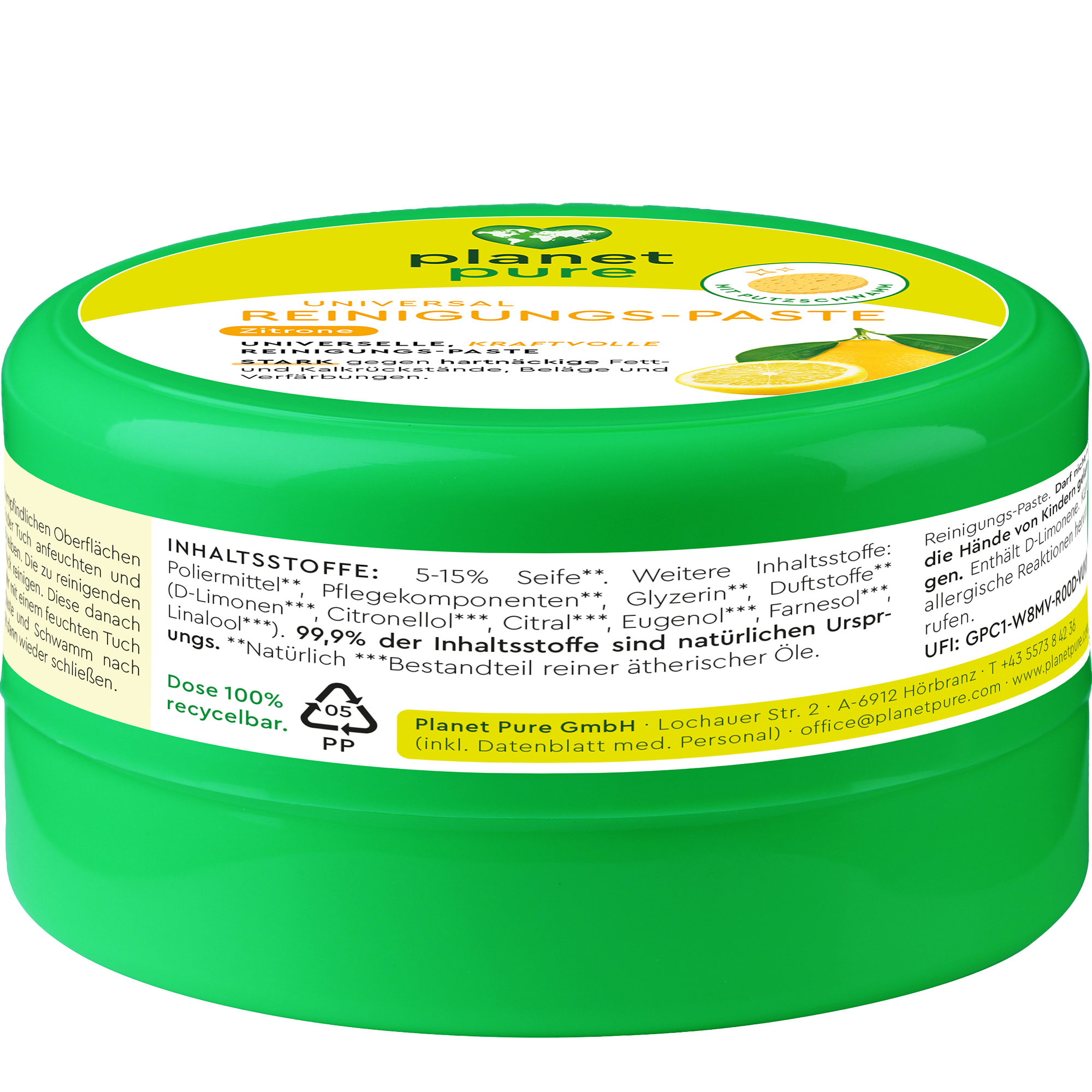 Planet Pure Universal Reinigungs-Paste Zitrone - 300g