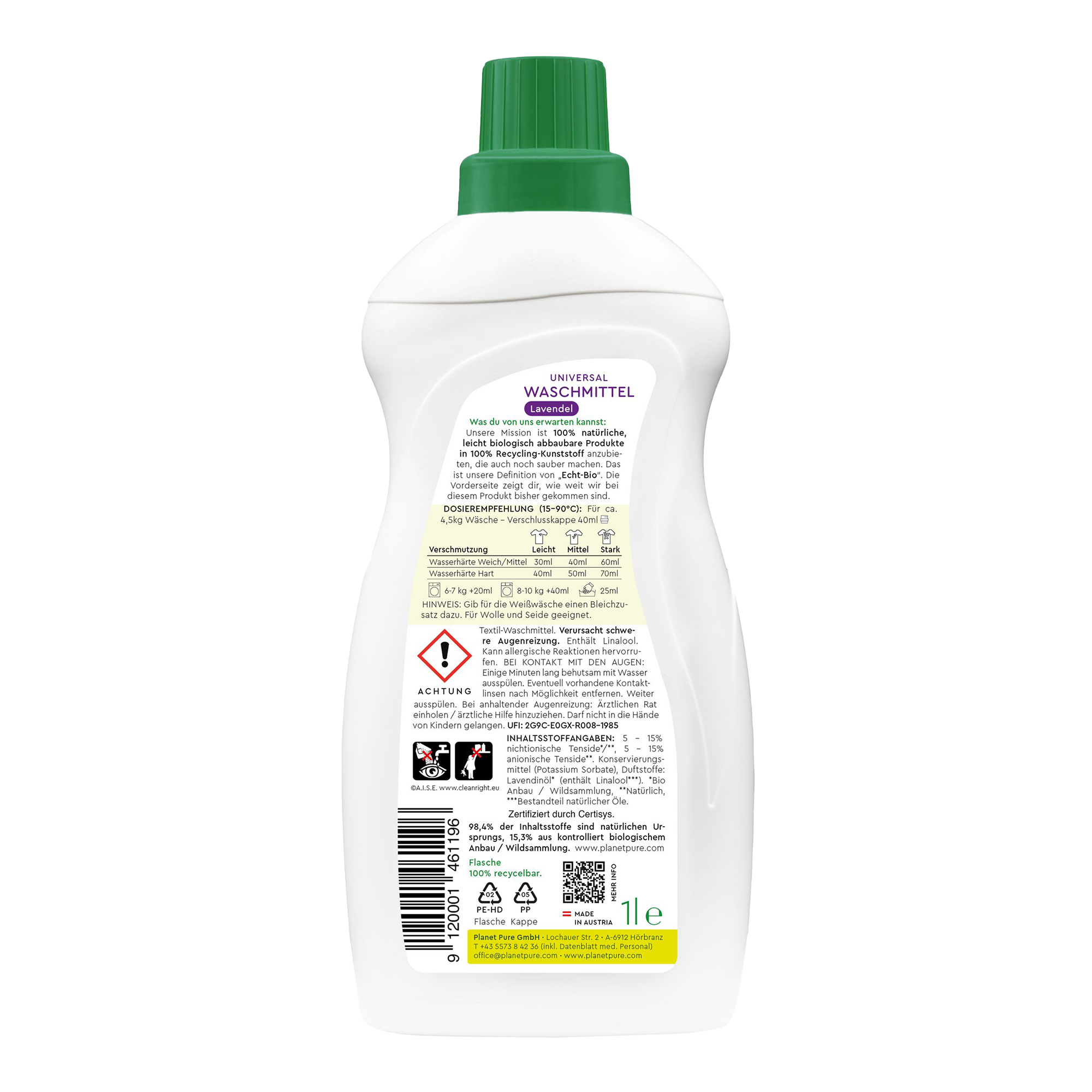 Planet Pure Universal Waschmittel Lavendel - 1 Liter
