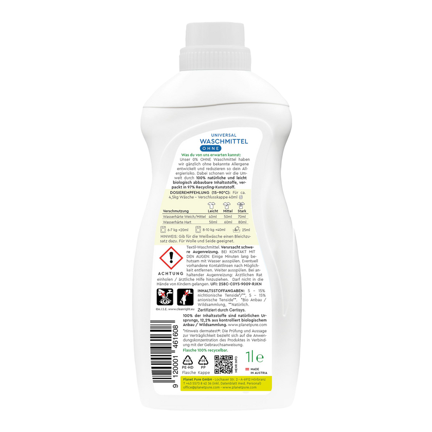 Planet Pure Universal Waschmittel - 1 Liter