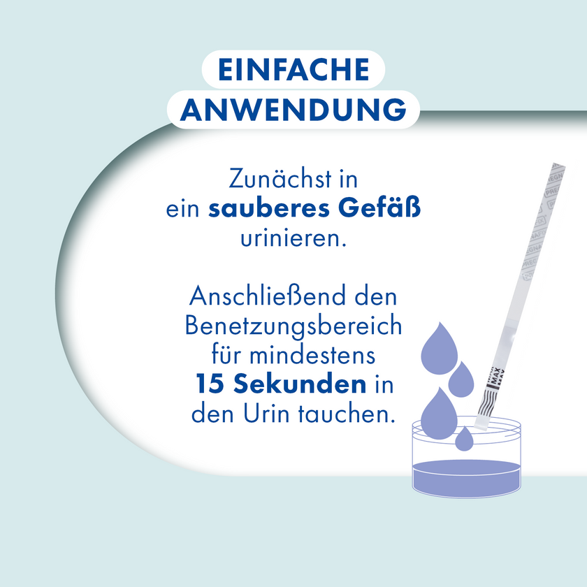 PREGNAFIX Schwangerschaftstest Streifen ist einfach in der Handhabung