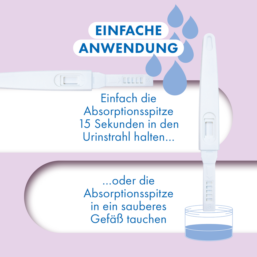 PREGNAFIX Schwangerschaftstest FRÜHE ERKENNUNG ist einfach anzuwenden