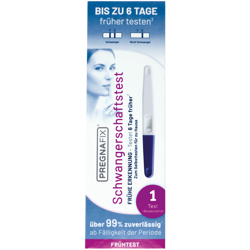 PREGNAFIX Schwangerschaftstest FRÜHE ERKENNUNG, Front